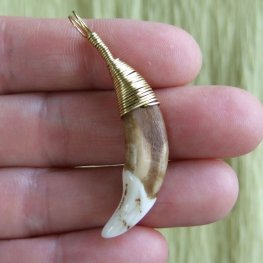 真鍮ワイヤラップ ビンテージ風狼ペンダントトップ - 15102zhc