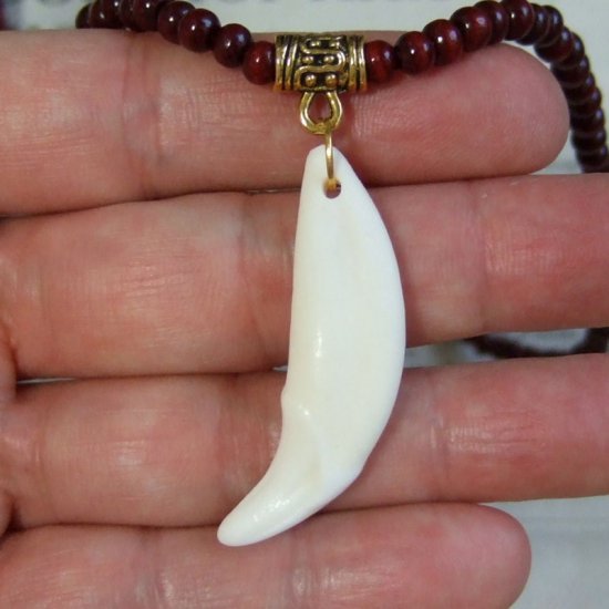 【表示現品】狼牙ウッドビーズネックレス - 15387zhb