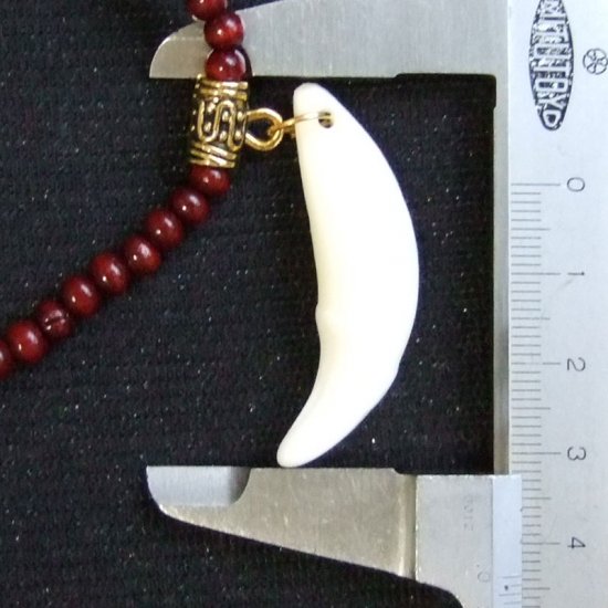 【表示現品】狼牙ウッドビーズネックレス - 15387zhb