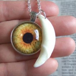 [表示現品] ウルフアイメダル付狼牙ペンダント大 (シルバー) - 15484zhb