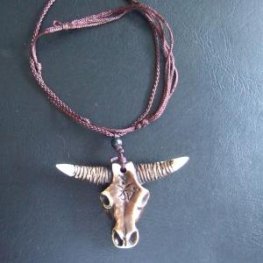 型抜きボーンカービングペンダント - 16045chc