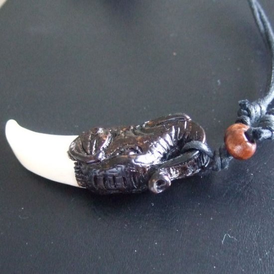 型抜きボーンカービングペンダント【象】 - 16046chc