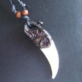 型抜きボーンカービングペンダント【象】 - 16046chc