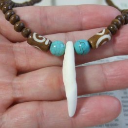 【表示現品】狼牙・ウッドビーズネックレス - 15525zhb