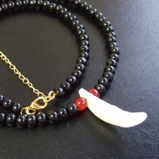 【表示現品】狼牙・ウッドビーズネックレス - 15526zhb