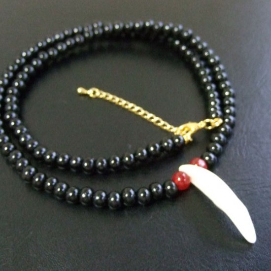 【表示現品】狼牙・ウッドビーズネックレス - 15526zhb