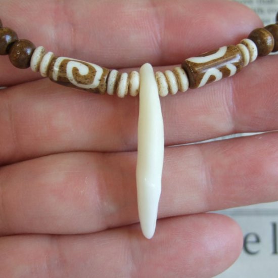 【表示現品】狼牙・ウッドビーズネックレス - 15529zhb