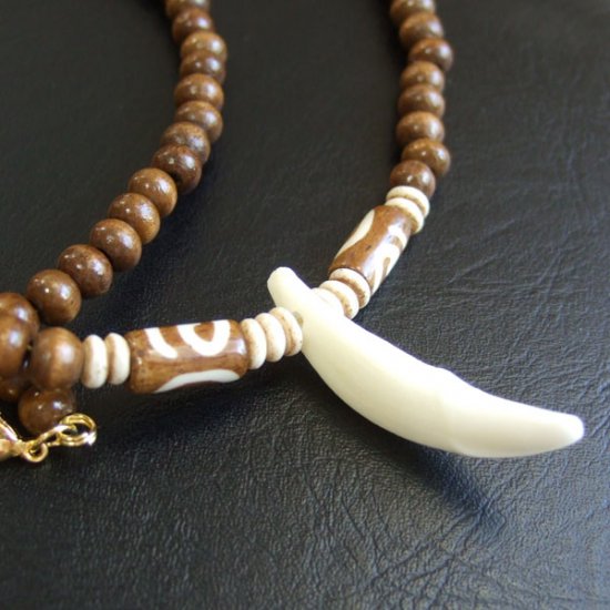 【表示現品】狼牙・ウッドビーズネックレス - 15529zhb