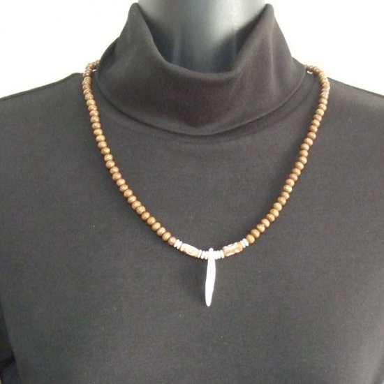 【表示現品】狼牙・ウッドビーズネックレス - 15529zhb