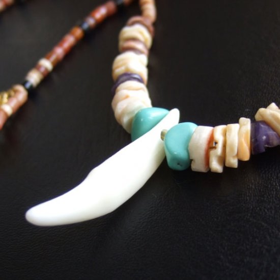 【表示現品】狼牙・ビーズネックレス - 15548zhb