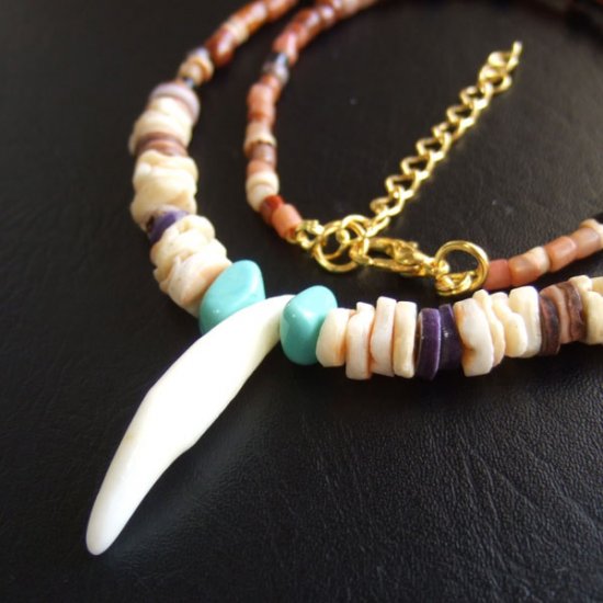 【表示現品】狼牙・ビーズネックレス - 15548zhb