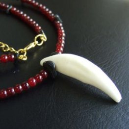 【訳あり現品】狼牙・メノウビーズネックレス - 15555zhb 【訳あり現品】狼牙・メノウビーズネックレス - 15555zhb