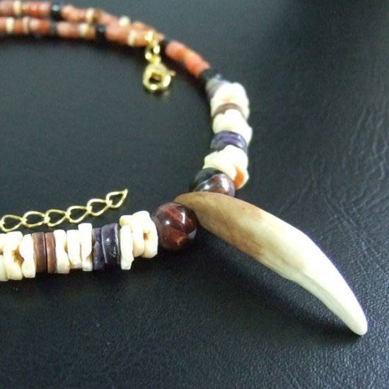 【表示現品】狼牙・ビーズネックレス - 15585zhb