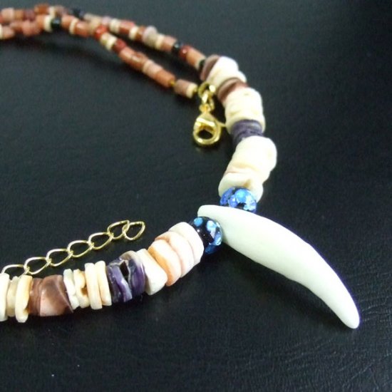 【表示現品】狼牙・ビーズネックレス - 15587zhb