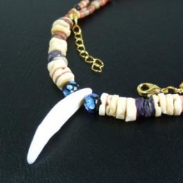 【表示現品】狼牙・ビーズネックレス - 15587zhb