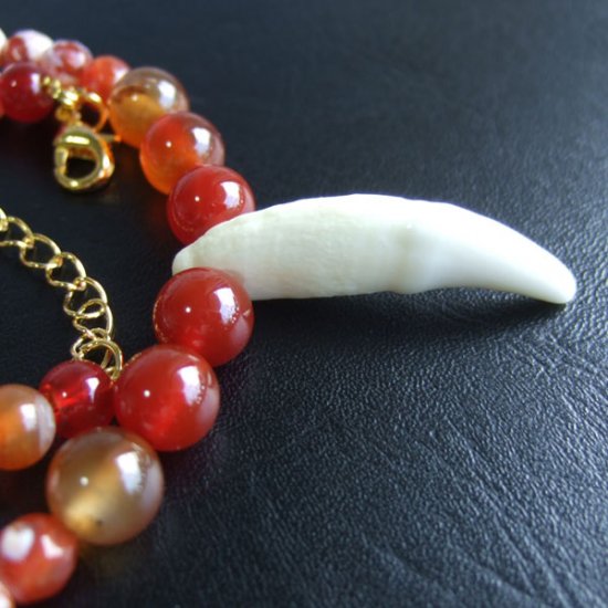 【表示現品】狼牙・ビーズネックレス - 15600zhb