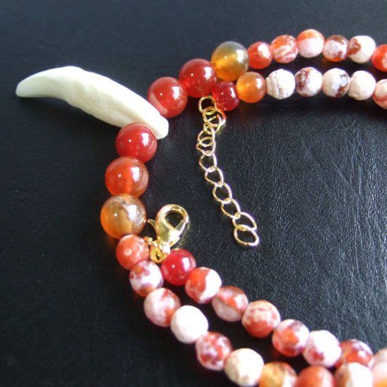 【表示現品】狼牙・ビーズネックレス - 15600zhb