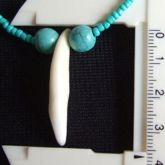 【表示現品】狼牙・ハウライトターコイズビーズネックレス - 15655zhb