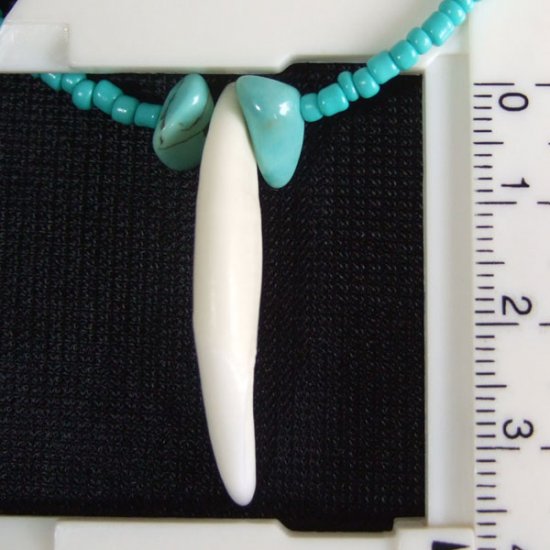 【表示現品】狼牙・ハウライトターコイズビーズネックレス - 15656zhb