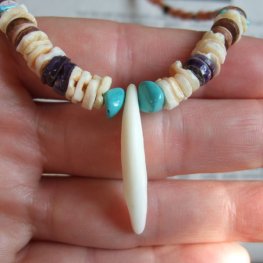 【表示現品】狼牙・ビーズネックレス - 15660zhb