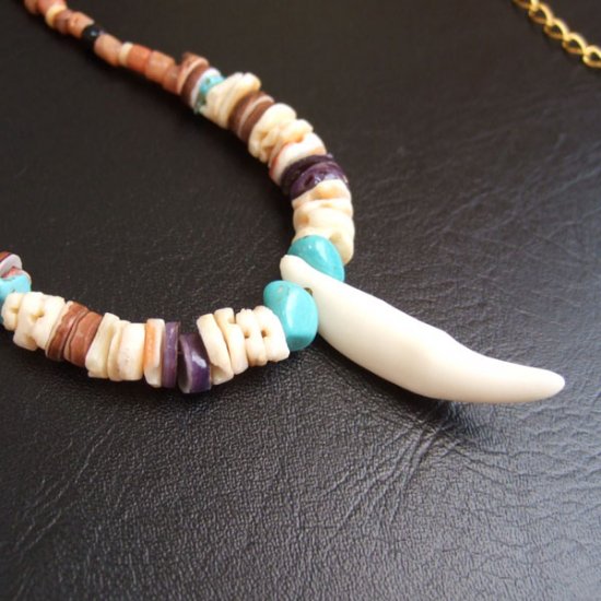 【表示現品】狼牙・ビーズネックレス - 15660zhb