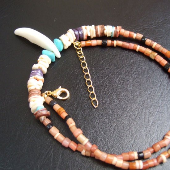 【表示現品】狼牙・ビーズネックレス - 15660zhb