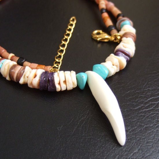 【表示現品】狼牙・ビーズネックレス - 15660zhb