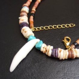 【表示現品】狼牙・ビーズネックレス - 15660zhb