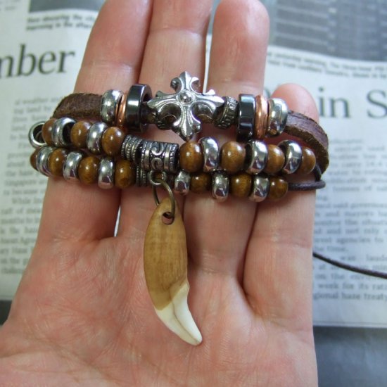 【訳あり】本物の牙ブレスレット - 15766chc
