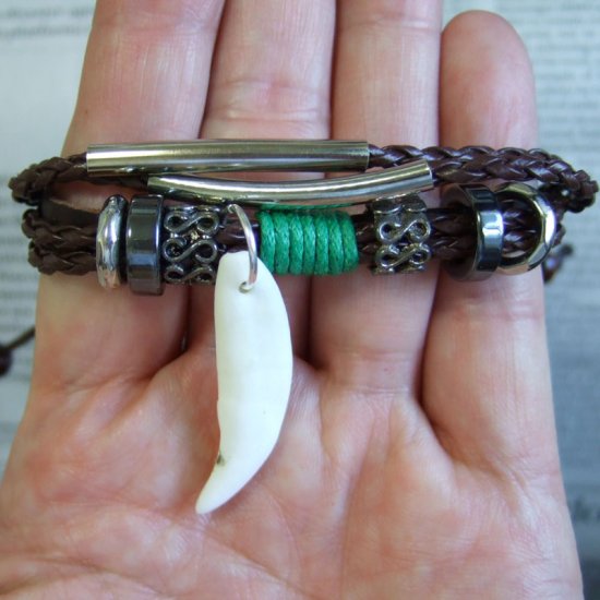 【表示現品】本物の牙ブレスレット - 15796zhb