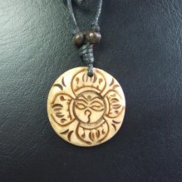 チベットYakuボーンカービングペンダント - 15911chd