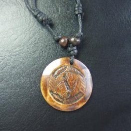 チベットYakuボーンカービングペンダント - 15913chd