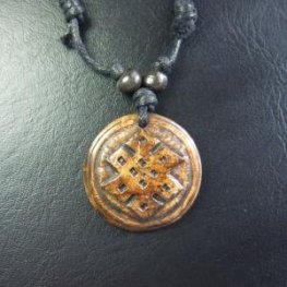 チベットYakuボーンカービングペンダント - 15915chd