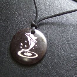 チベットYakuボーンカービングペンダント - 15918chd