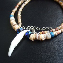 【表示現品】狼牙・ビーズネックレス - WTN-15020