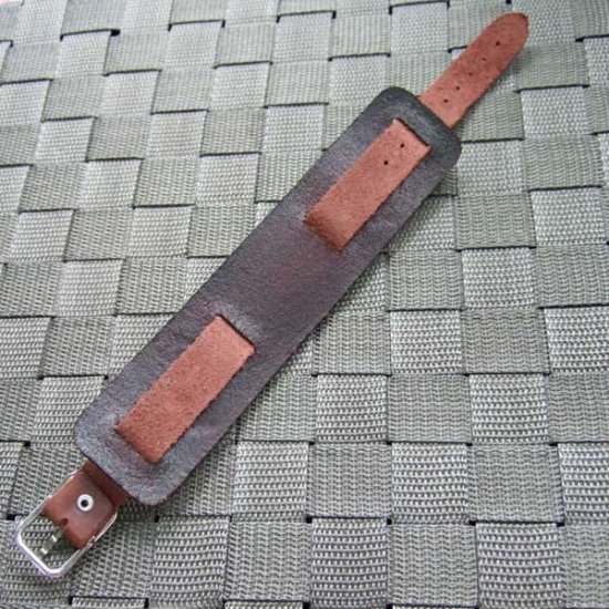 本物の牙レザーブレスレット（茶） - WTB-25035