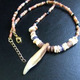 【表示現品】狼牙・ビーズネックレス - WTN-15029