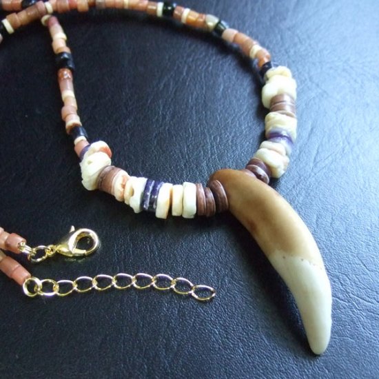 【表示現品】狼牙・ビーズネックレス - WTN-15029