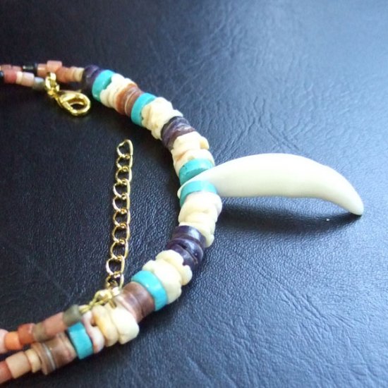 【表示現品】狼牙・ビーズネックレス - WTN-15052