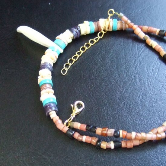 【表示現品】狼牙・ビーズネックレス - WTN-15052