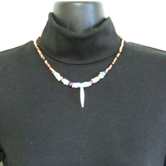 【表示現品】狼牙・ビーズネックレス - WTN-15052