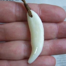 【表示現品】狼牙編み込みネックレス＜カーキコード中サイズ＞ - WTN-15071