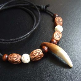 【表示現品】狼牙・ビーズネックレス - WTN-15085
