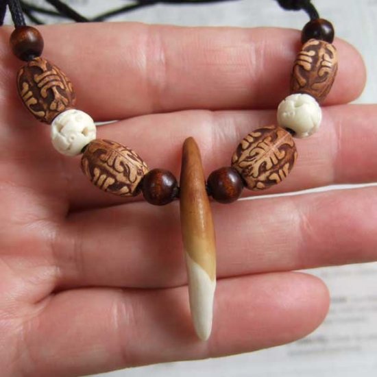 【表示現品】狼牙・ビーズネックレス - WTN-15085