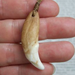 【訳あり現品】狼牙編み込みネックレス<カーキコード 中サイズ> - WTN-15092 【訳あり現品】狼牙編み込みネックレス<カーキコード 中サイズ> - WTN-15092